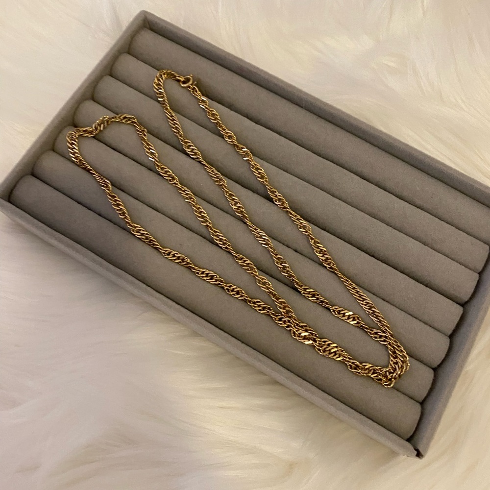 SARAH COVENTRY A VINTAGE Elegant Gold Rope Chain Necklace 30.15” long